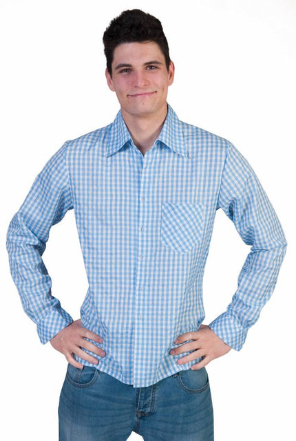 Feestbazaar Tiroler blouse blauw/wit