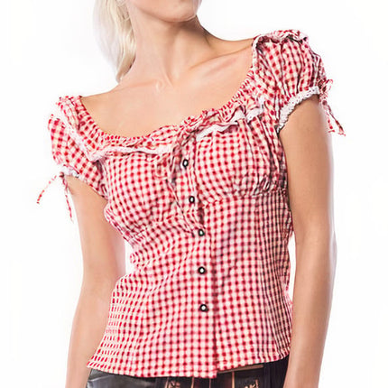 Feestbazaar Tiroler blouse dames Liesl Rood/Wit