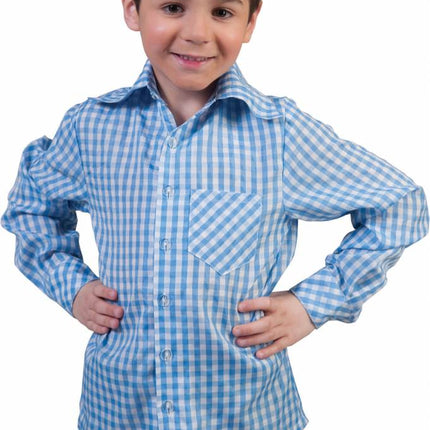 Feestbazaar Tiroler blouse kind blauw