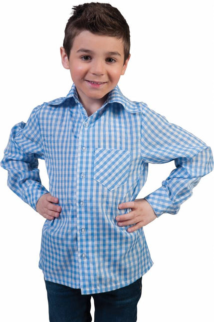 Feestbazaar Tiroler blouse kind blauw