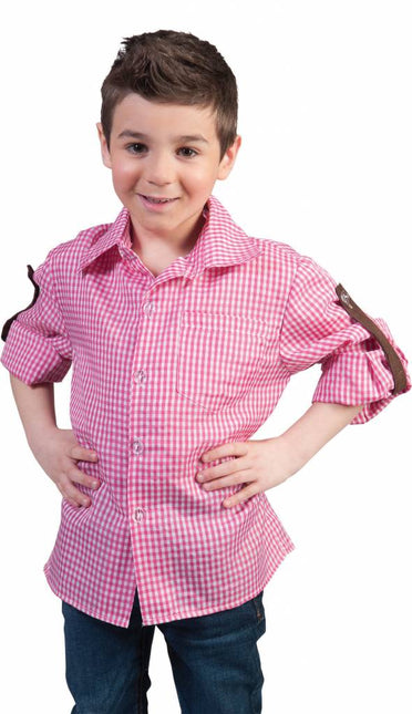 Feestbazaar Tiroler blouse kind roze