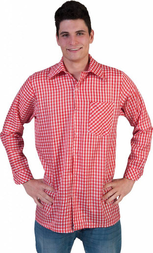 Feestbazaar Tiroler blouse rood/wit