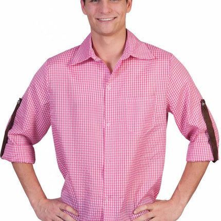 Feestbazaar Tiroler blouse roze/wit