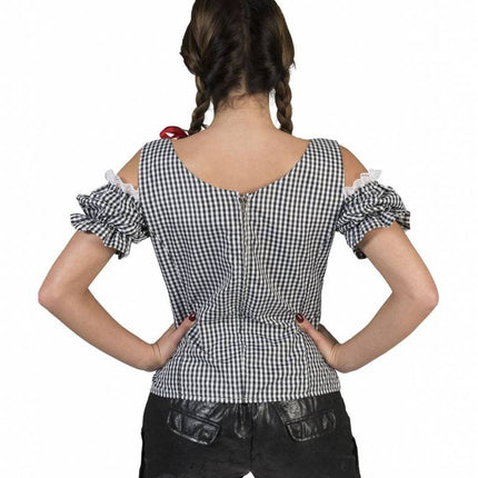 Feestbazaar Tiroler blouse zwart/wit