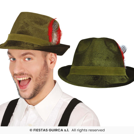 Feestbazaar Tiroler Hoed Groen Alpenjager