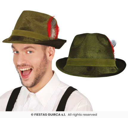 Feestbazaar Tiroler Hoed Groen Alpenjager