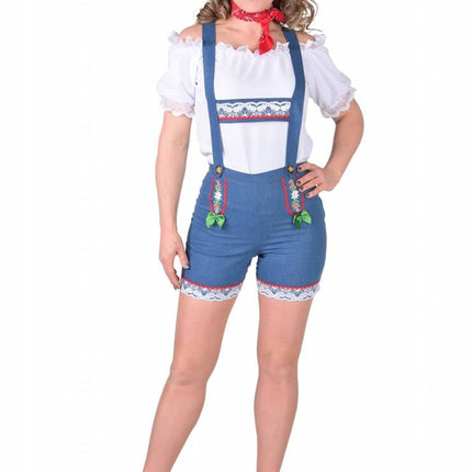 Feestbazaar Tiroler hotpants dames lederhose