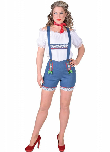 Feestbazaar Tiroler hotpants dames lederhose