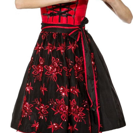 Feestbazaar Tiroler Jurk Dirndl Rood/Zwart Edelweiss Deluxe