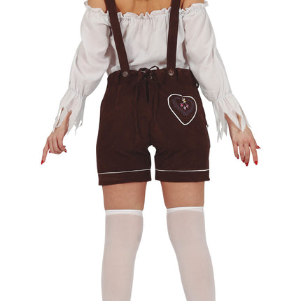 Feestbazaar Tiroler Lederhose  Dames Donkerbruin