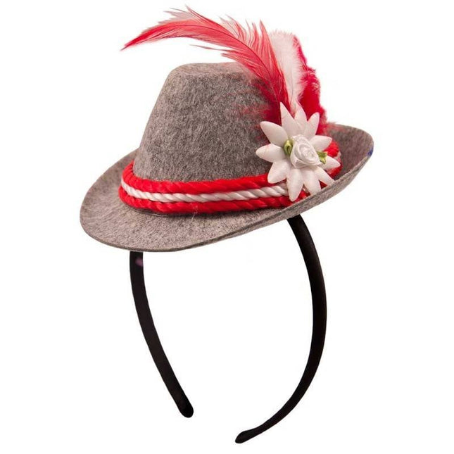 Feestbazaar Tiroler Tiara Tribly mini rood