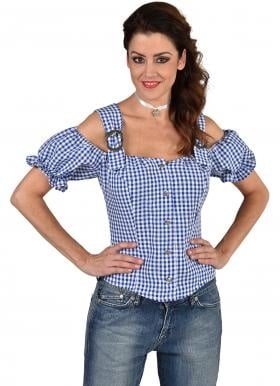 Feestbazaar Tirools Blousje Brabants Bont Blauw