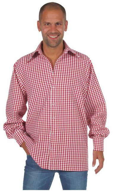 Feestbazaar Tiroolse blouse rood/wit
