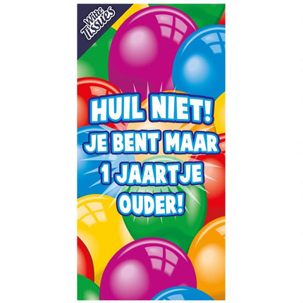 Feestbazaar Tissuebox - Huil Niet, Je Bent Maar 1 Jaar Ouder