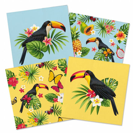 Feestbazaar Toekan servetten Hawaii - 20 stuks