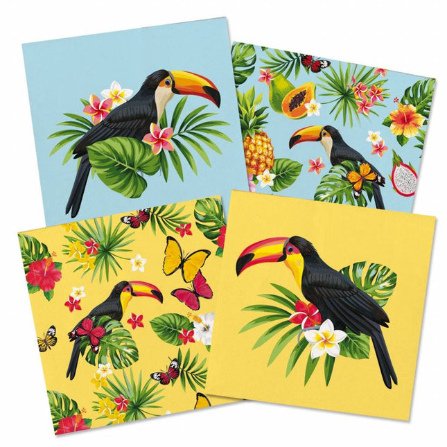 Feestbazaar Toekan servetten Hawaii - 20 stuks