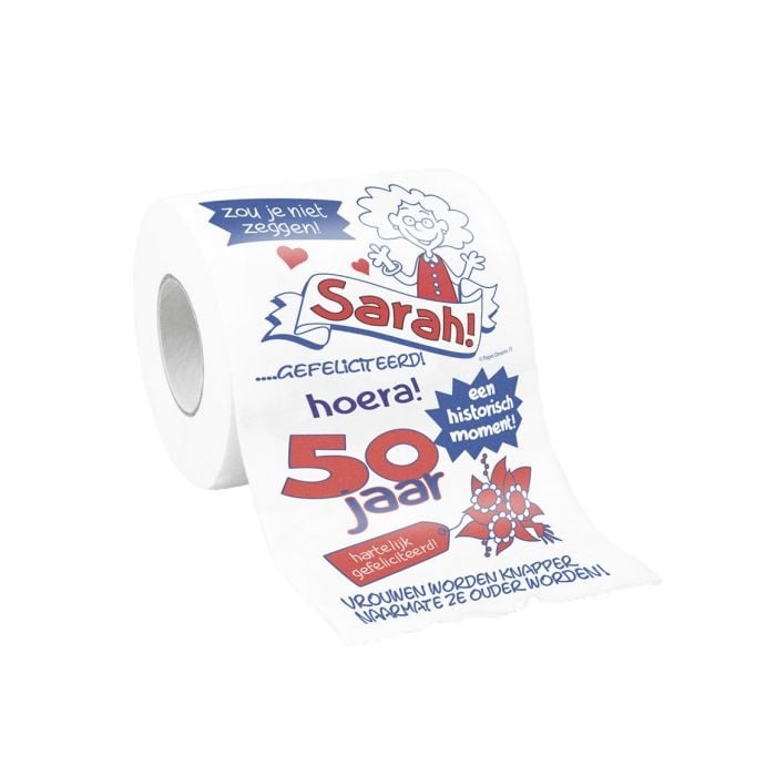 Feestbazaar Toiletpapier Bedrukt Sarah 50 Jaar
