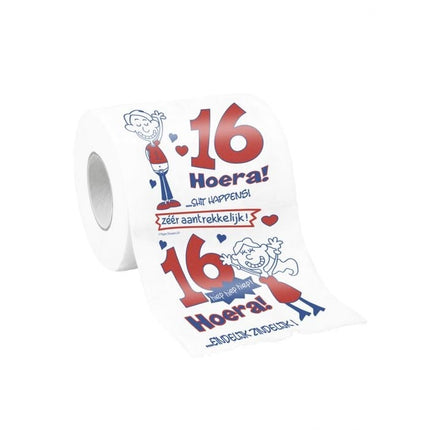 Feestbazaar Toiletrol bedrukt 16 jaar