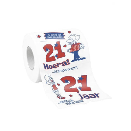 Feestbazaar Toiletrol bedrukt 21 jaar