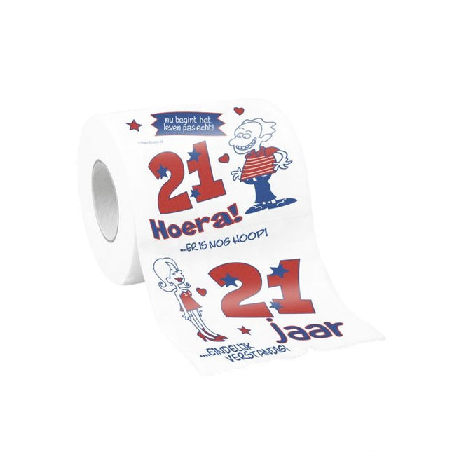 Feestbazaar Toiletrol bedrukt 21 jaar