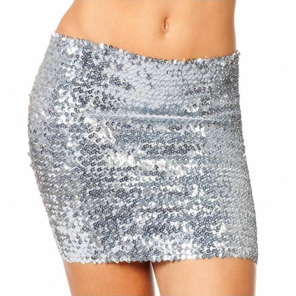 Feestbazaar Top/rok pailletten zilver