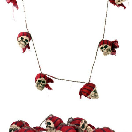 Feestbazaar Touw met piratenschedels halloween