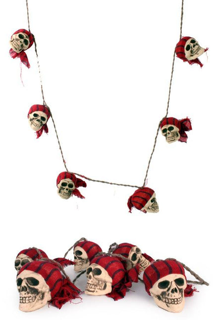 Feestbazaar Touw met piratenschedels halloween