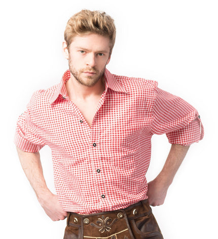 Feestbazaar Trachten Blouse Deluxe Rood/Wit