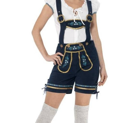 Feestbazaar Traditionele Oktoberfest kostuum blauw vrouw