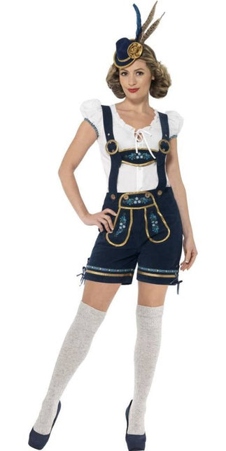 Feestbazaar Traditionele Oktoberfest kostuum blauw vrouw