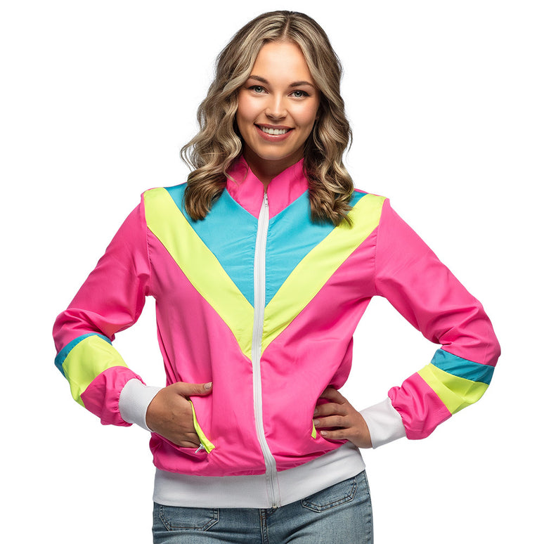 Feestbazaar Trainingsjas 90's Retro Babe Roze Jasmijn
