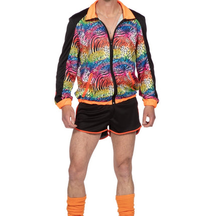 Feestbazaar Trainingspak Dierenprint Regenboog Kort Man