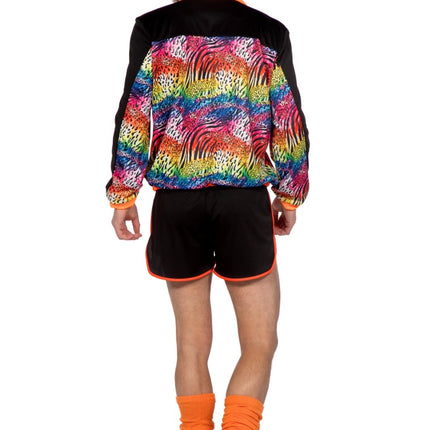 Feestbazaar Trainingspak Dierenprint Regenboog Kort Man