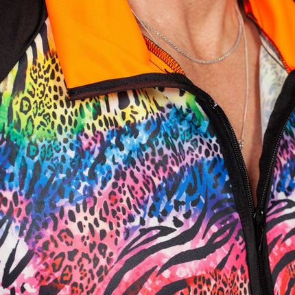 Feestbazaar Trainingspak Dierenprint Regenboog Kort Man