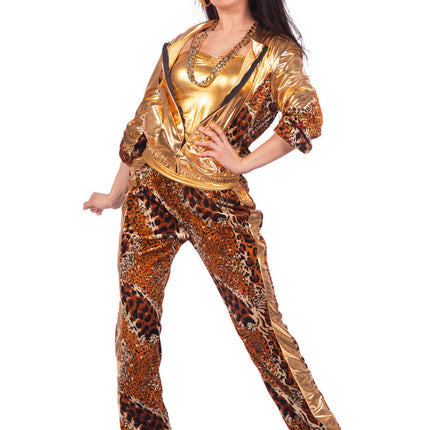 Feestbazaar Trainingspak Goud Panter Vrouw