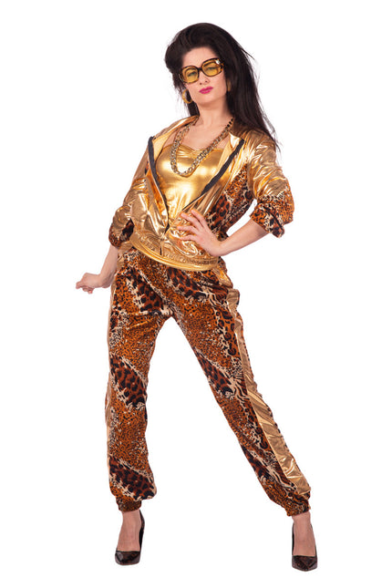 Feestbazaar Trainingspak Goud Panter Vrouw