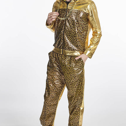 Feestbazaar Trainingspak Luipaard Print Goud Man Marcello