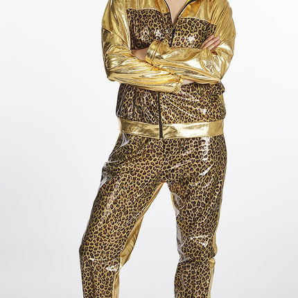 Feestbazaar Trainingspak Luipaard Print Goud Vrouw Melinda