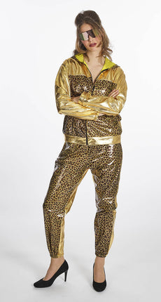 Feestbazaar Trainingspak Luipaard Print Goud Vrouw Melinda
