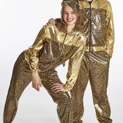 Feestbazaar Trainingspak Luipaard Print Goud Vrouw Melinda