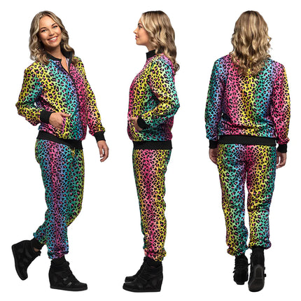 Feestbazaar Trainingspak Regenboog Panter Babe