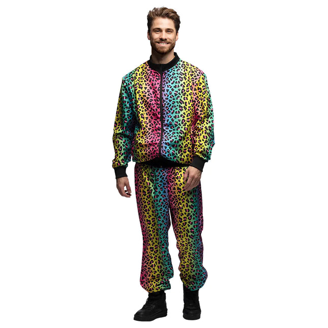 Feestbazaar Trainingspak Regenboog Panter Dude