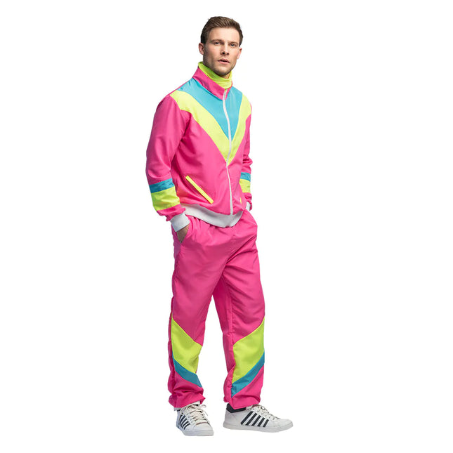 Feestbazaar Trainingspak Retro Dude Neonroze