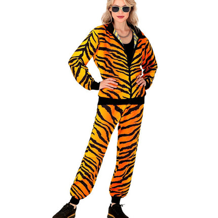Feestbazaar Trainingspak Tijgerprint Oranje Unisex