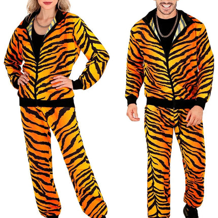 Feestbazaar Trainingspak Tijgerprint Oranje Unisex
