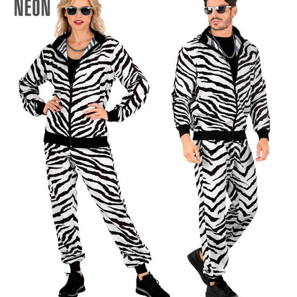 Feestbazaar Trainingspak Zebra Zwart/Wit Unisex