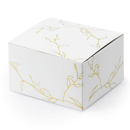 Feestbazaar Traktatiedoosjes met gouden takjes print (10st)