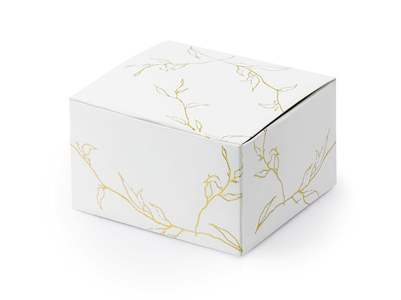 Feestbazaar Traktatiedoosjes met gouden takjes print (10st)