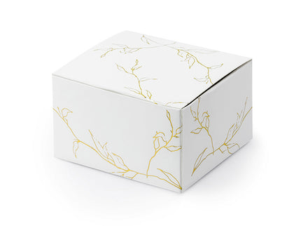 Feestbazaar Traktatiedoosjes met gouden takjes print (10st)