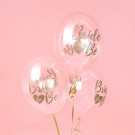 Feestbazaar Transparante ballonnen Bride To Be Goud/Brons (6st)